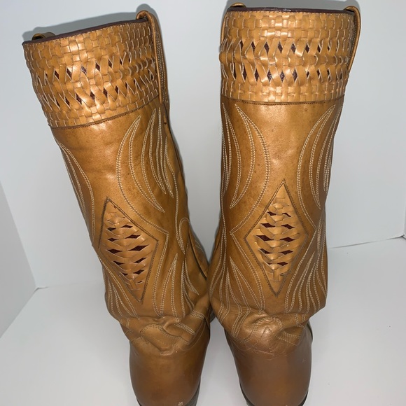 Baron Collection Dingo Western Cowboy Boots made in Spain Mens size 11.5 tan - Picture 10 of 16